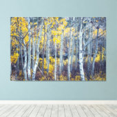 Aspen Trees Forest in Fall Foliage Leinwanddruck (Insitu (Holzboden))