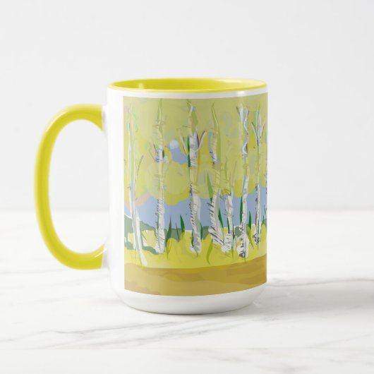 ASPEN Trees handgemalt Original Kaffeemaschine Tas Tasse (Links)