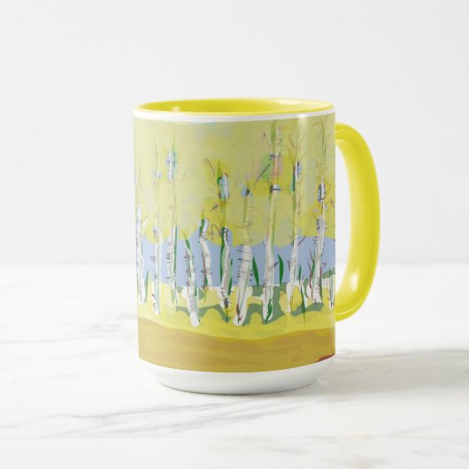 ASPEN Trees handgemalt Original Kaffeemaschine Tas Tasse (VorderseiteRechts)
