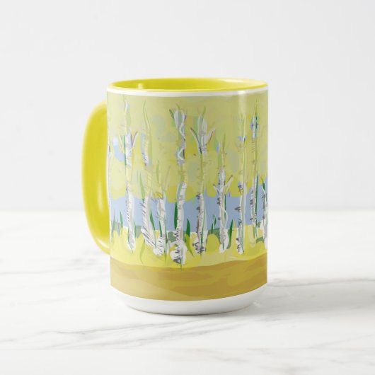 ASPEN Trees handgemalt Original Kaffeemaschine Tas Tasse (Vorderseite Links)