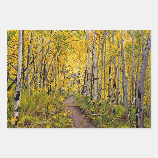 Aspen Trees in den Herbstfarben Geschenkpapier Set (Vorderseite 3)
