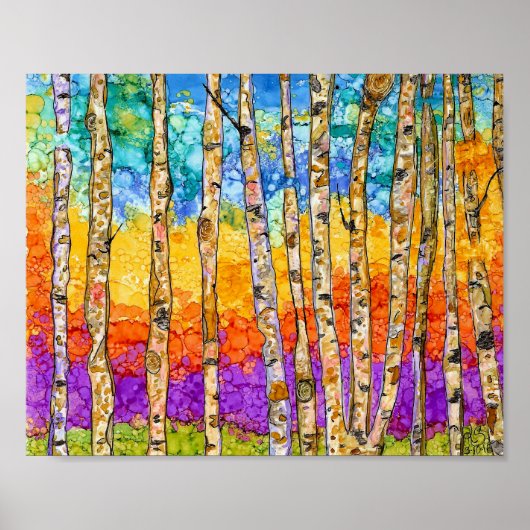 Aspen Trees Poster - 10" x 8" (Vorne)