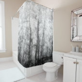 Aspen Trees - Schwarz und Weiß Duschvorhang (Beispiel)