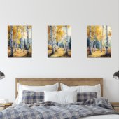 Aspen Trees Set von 3 Printen, Triptych, Wasserfar (Schlafzimmer)