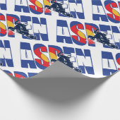 Aspen und Snowboarder Geschenkpapier (Ecke)