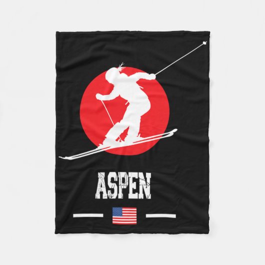 Aspen Usa Ski Resort Rocky Mountains American Skii Fleecedecke (Vorderseite)