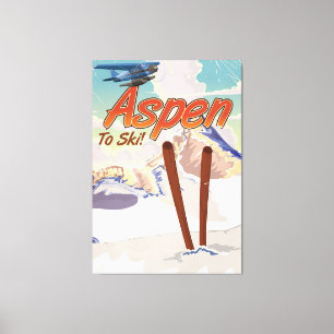 Aspen USA Vintage-Ski-Reiseplakat Leinwanddruck