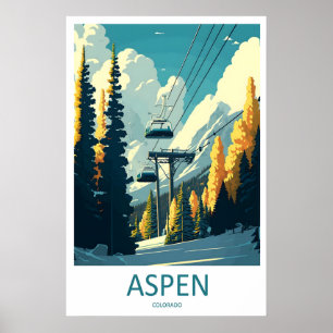 Aspen Vintage-Reiseposter Skigebiet Nationalpark Poster