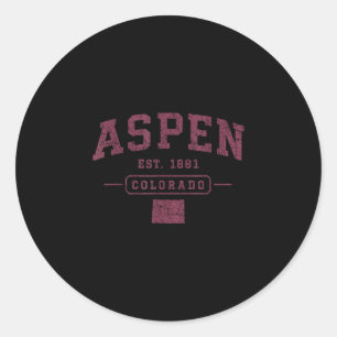 Aspen Vintage-Sport Colorado Athletik Retrolook Runder Aufkleber