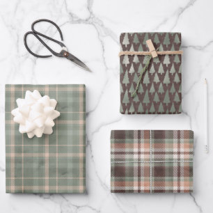Aspen Winter Kariert Wrapping Paper Sheets Geschenkpapier Set