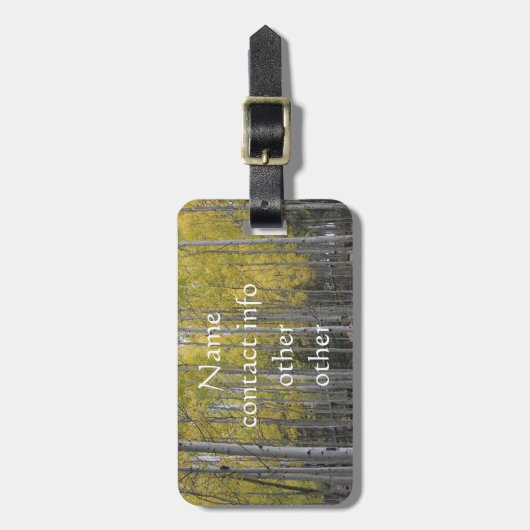 Aspens gelbes Glühen Gepäckanhänger (Vorderseite vertikal)