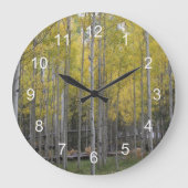 Aspens gelbes Glühen Große Wanduhr (Vorderseite)