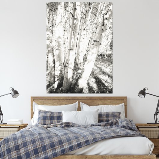 Aspens schwarz-weiß leinwanddruck (Insitu (Schlafzimmer))