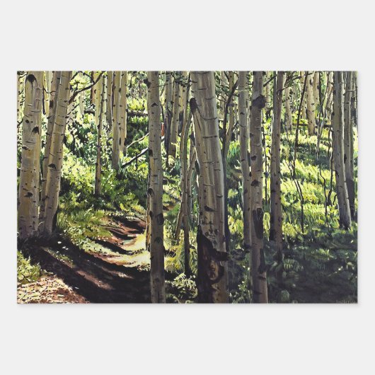 Aspens Tree Woodland Geschenkpapier Set (Vorderseite 2)