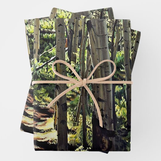 Aspens Tree Woodland Geschenkpapier Set (Beispiel)