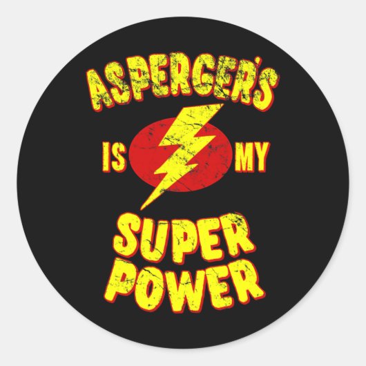 Asperger ist mein Super-Power Runder Aufkleber (Vorderseite)