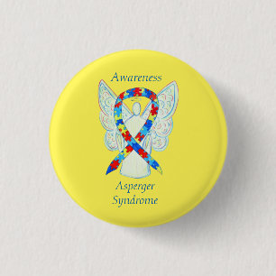 Asperger-Syndrom Angel Puzzle Ribbon-Buttone Button