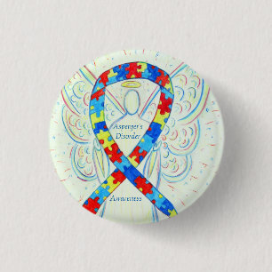 Asperger-Syndrom Engel-Puzzle-Ribbon-Buttone Button