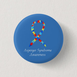 Asperger-Syndrom Puzzle Custom Ribbon-Buttone Button