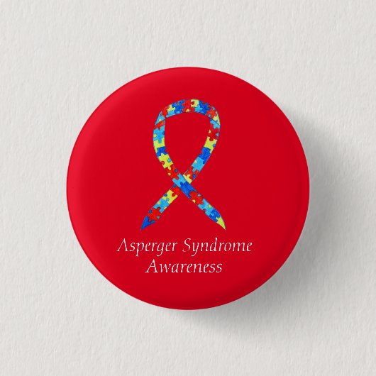 Asperger-Syndrom Puzzle Custom Ribbon-Buttone Button (Vorderseite)