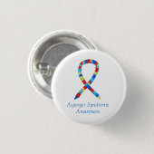 Asperger-Syndrom Puzzle Custom Ribbon-Buttone Button (Vorne & Hinten)