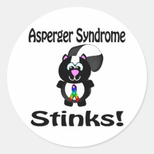 Asperger-Syndrom Stinkt Skunk-Bewusstseins-Design Runder Aufkleber