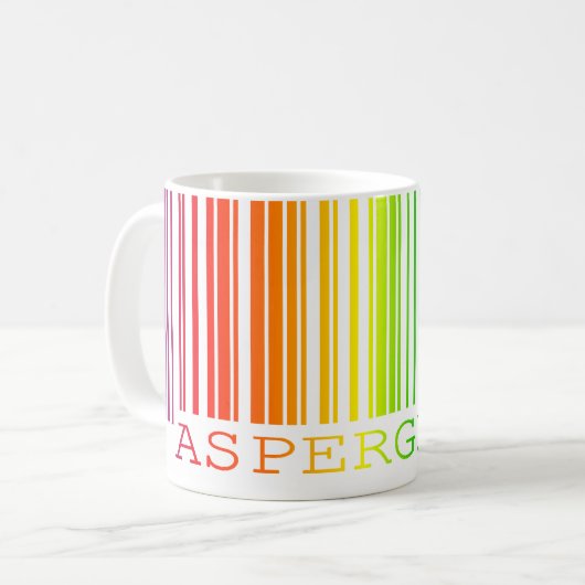 Aspergers Code Kaffeetasse (Vorderseite Links)