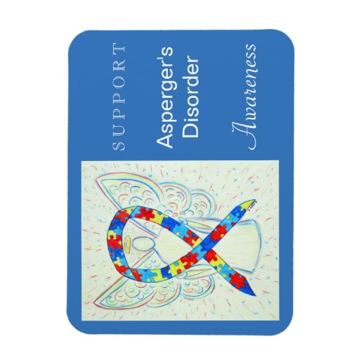Asperger's Disorder Awareness Ribbon Angel Magnet (Vertikal)