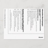 Aspergers Emergency Card Postkarte (Rückseite)
