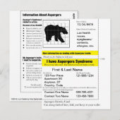 Aspergers Information Card v.2.0 Postkarte (Vorne/Hinten)