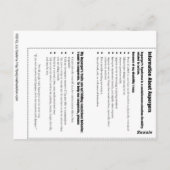 Aspergers Information Card v.2.0 Postkarte (Rückseite)