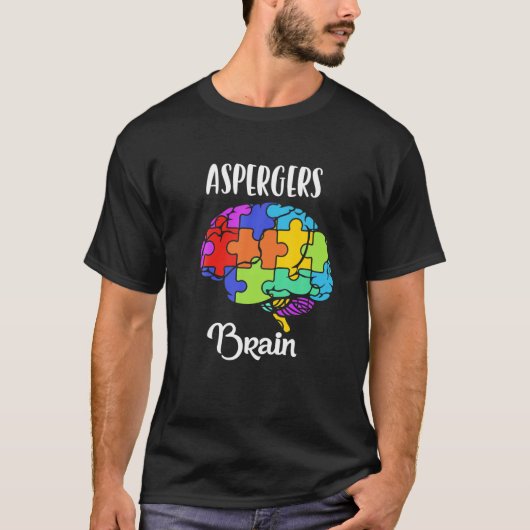 Aspergers Syndrom - Brain Puzzle Pieces Rainbow T-Shirt (Vorderseite)