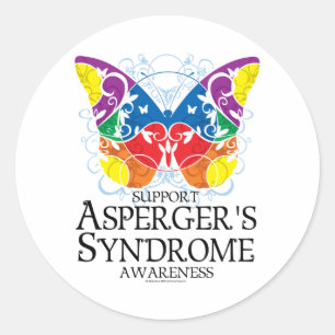 Aspergers Syndrom-Schmetterling Runder Aufkleber