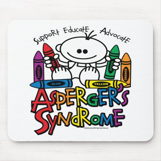 Aspergers Syndrom-Zeichenstifte Mousepad (Vorne)