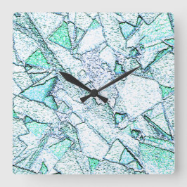 Áspero como rocha, num misto de ciano e menta quadratische wanduhr