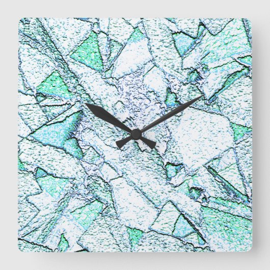 Áspero como rocha, num misto de ciano e menta quadratische wanduhr (Vorderseite)