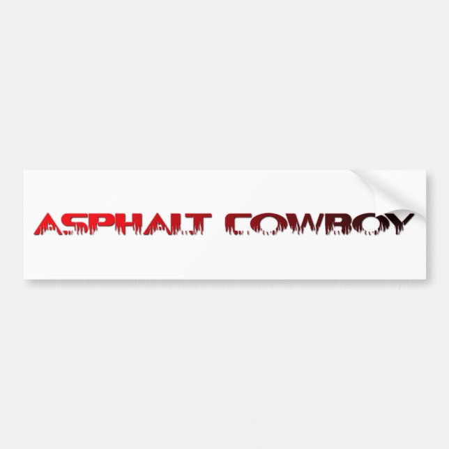 Asphalt-Cowboy-rote Namenslinie 1 Autoaufkleber (Vorne)
