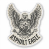 Asphalt Eagle Wüstenstraßen Biker Aufkleber (Vorderseite)