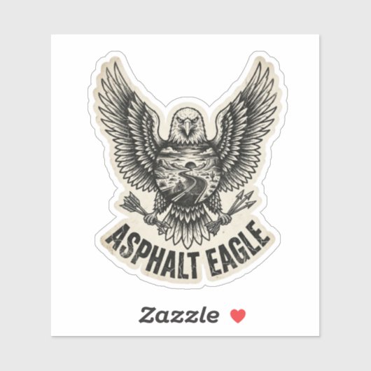Asphalt Eagle Wüstenstraßen Biker Aufkleber (Blatt)