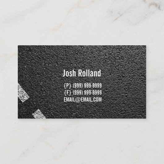 Asphalt, Pflaster, Bau, Straßenbau Visitenkarte (Rückseite)