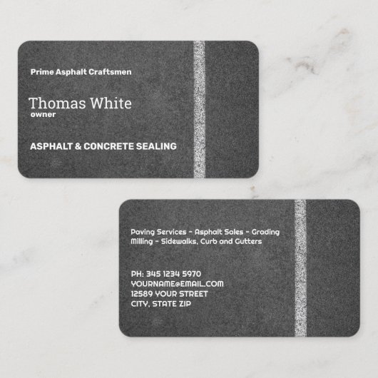 Asphalt Visitenkarte (Vorne/Hinten)