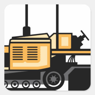 Asphaltfertiger Quadratischer Aufkleber