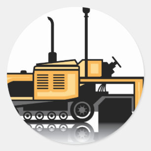 Asphaltfertiger Runder Aufkleber