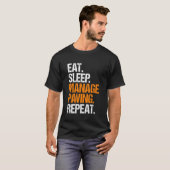 Asphaltierungsleiter Essen Schlaf Routine T-Shirt (Vorne ganz)