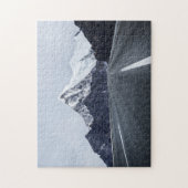 Asphaltstraße vor Schnee-Berg Puzzle (Vertikal)
