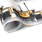 Asphaltstraßenbetoniermaschinenvektor Geschenkpapier (Rolleneckpunkt)