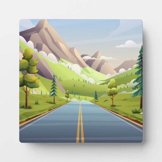 Asphaltstraßenlandschaft Fotoplatte (Vorderseite)