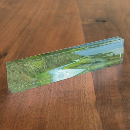 Asphaltstraßescharfkurve Namensplakette (Seite)