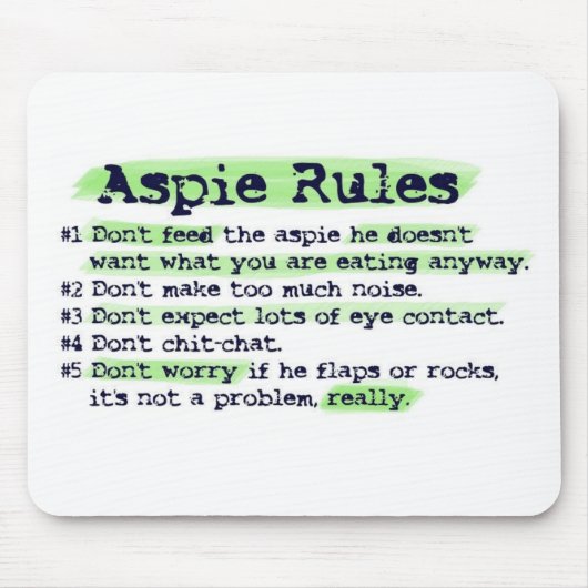 Aspie Regeln Mousepad (Vorne)