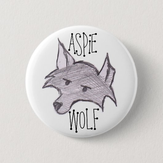 Aspie Wolf-Knopf Button (Vorderseite)